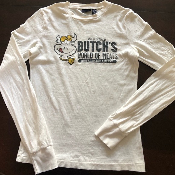NWOT AE Butch’s World of Meats long sleeve T-shirt - Picture 1 of 3